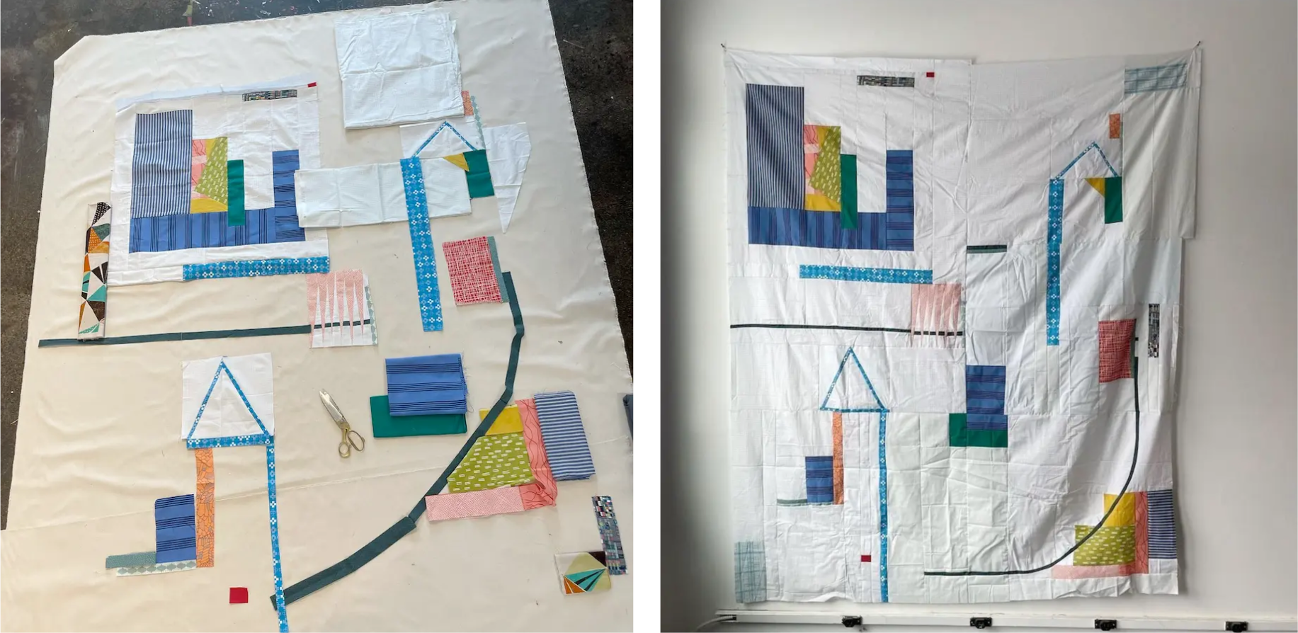 In-progress quilts by Kristofer Bowman